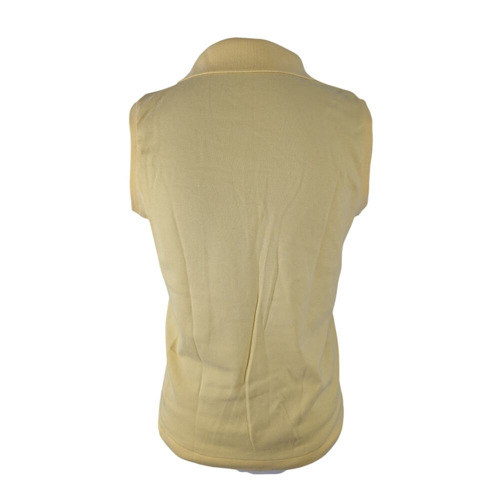RALPH LAUREN SPORT! LEMON YELLOW CLASSIC SLEEVELESS 3 BUTTON LOGO TOP, SHIRT! S - Picture 6 of 11
